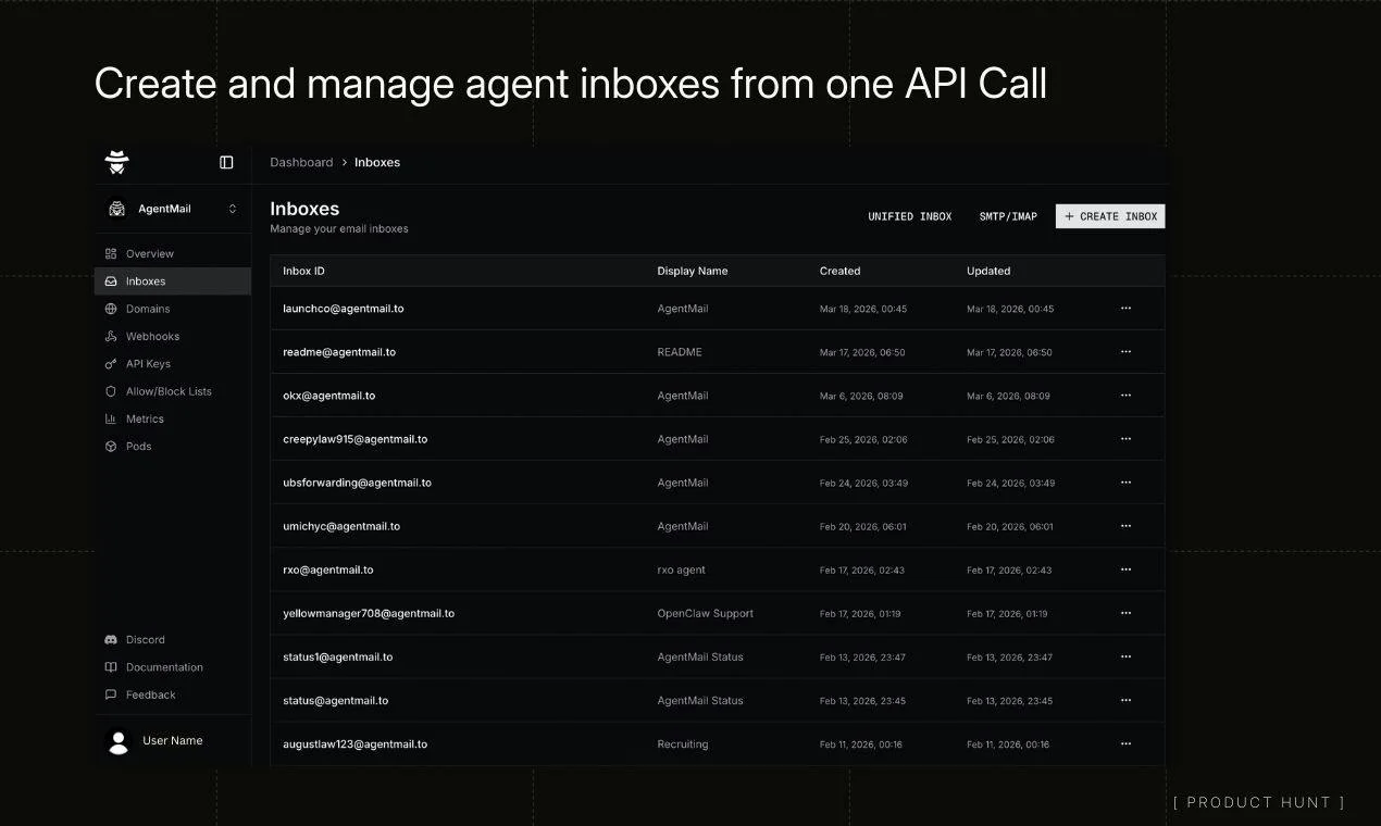 AgentMail screenshot 2
