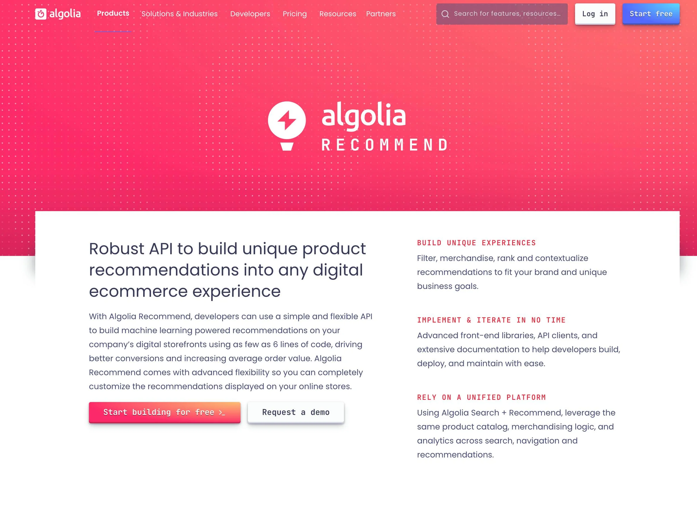 Algolia screenshot 3