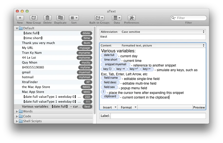 aText screenshot 3