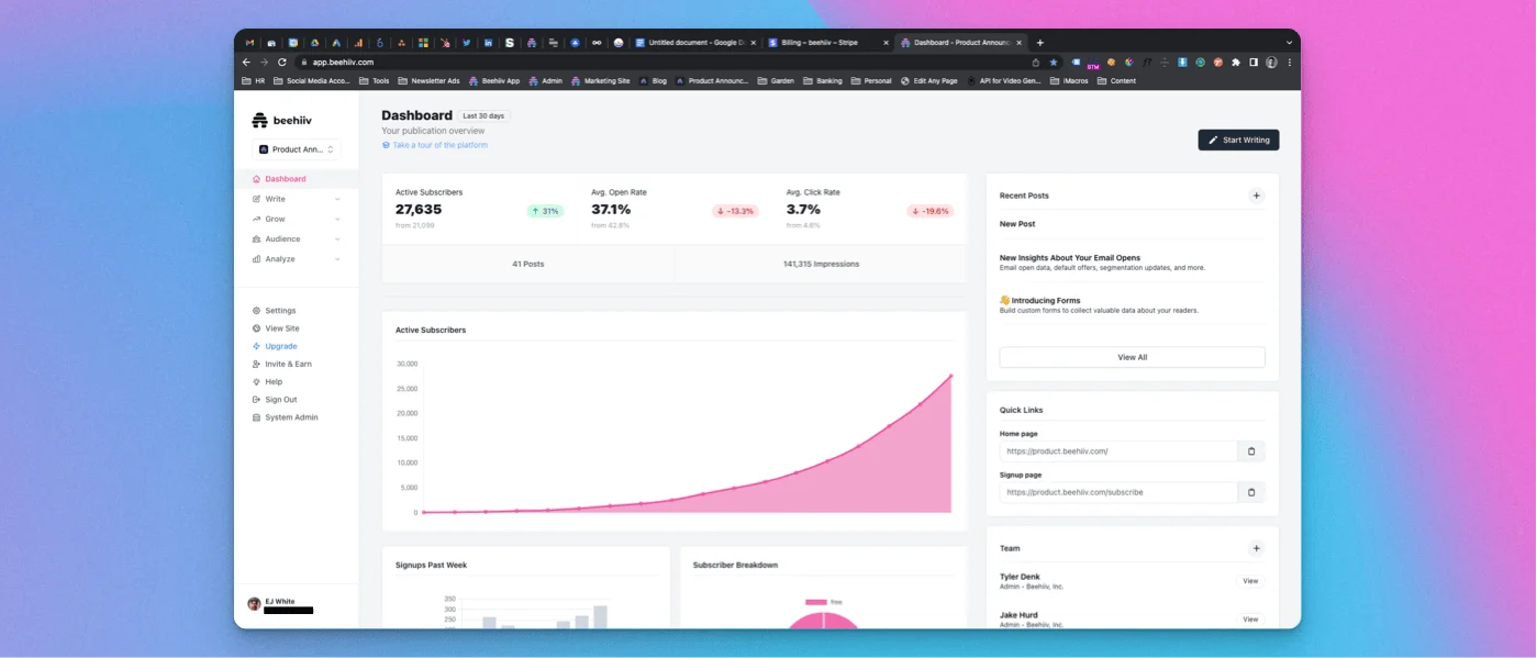 beehiiv screenshot 2