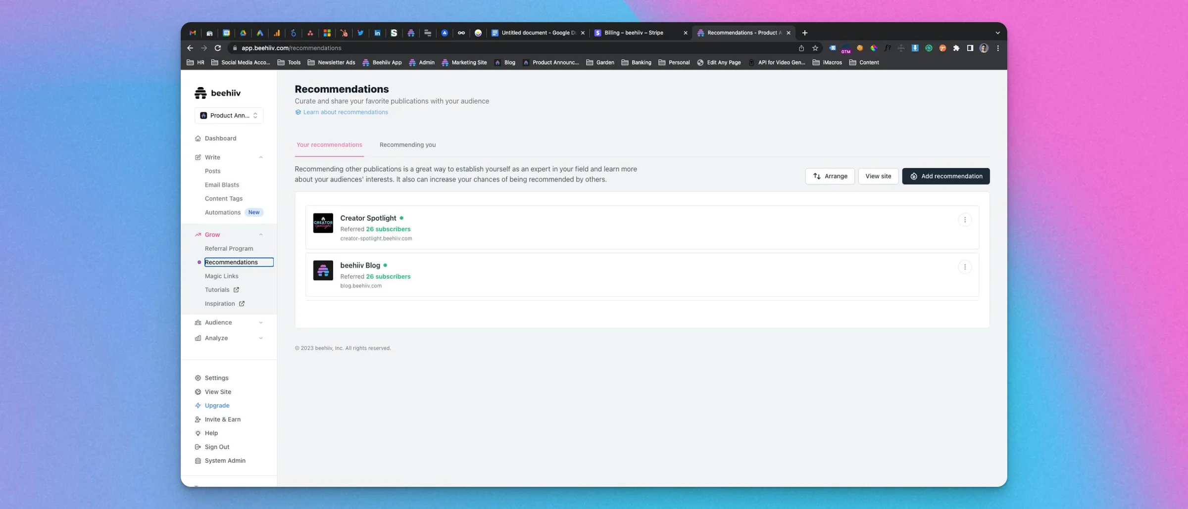 beehiiv screenshot 3