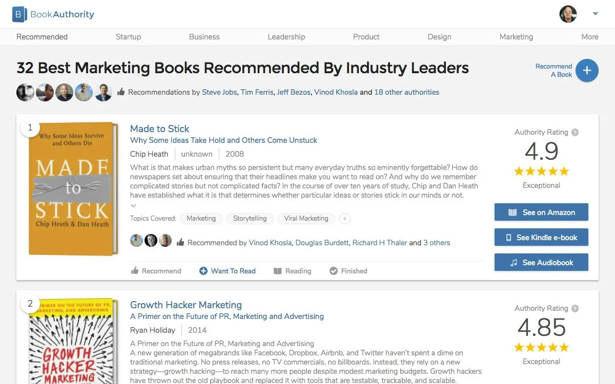BookAuthority screenshot 3