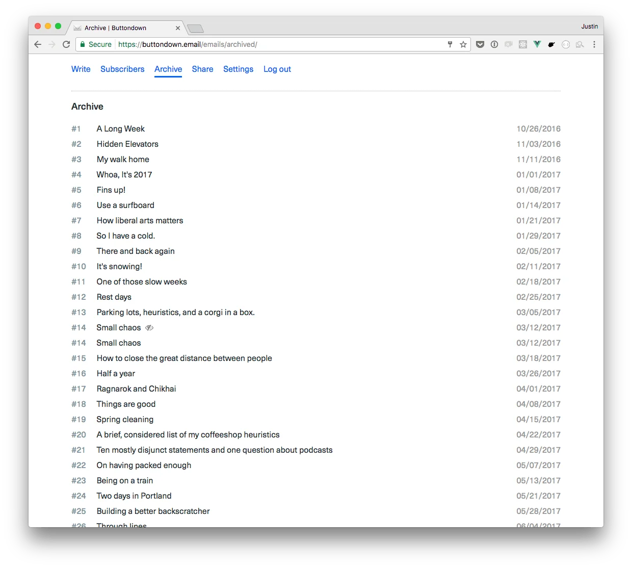 Buttondown screenshot 2