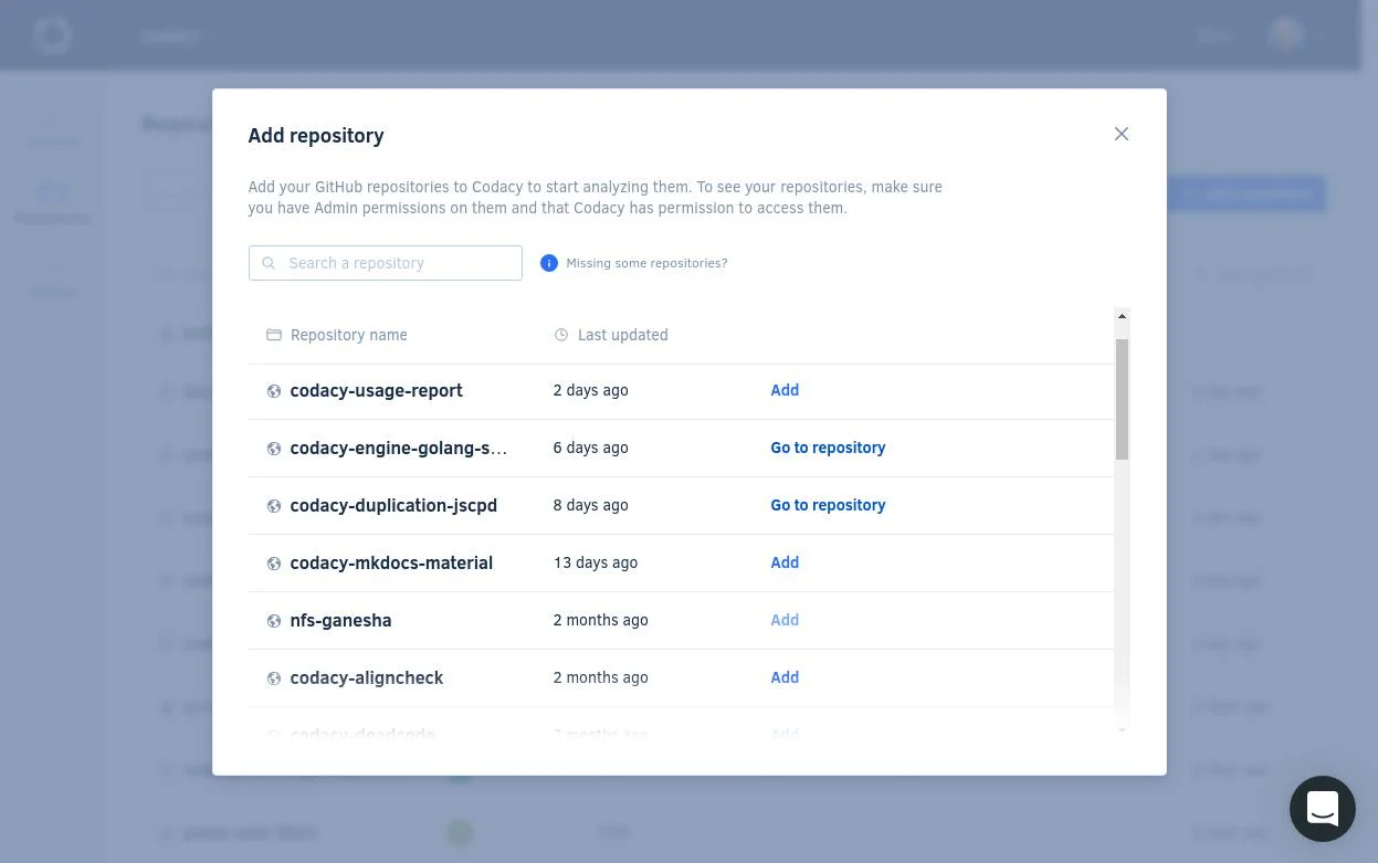 Codacy screenshot 2
