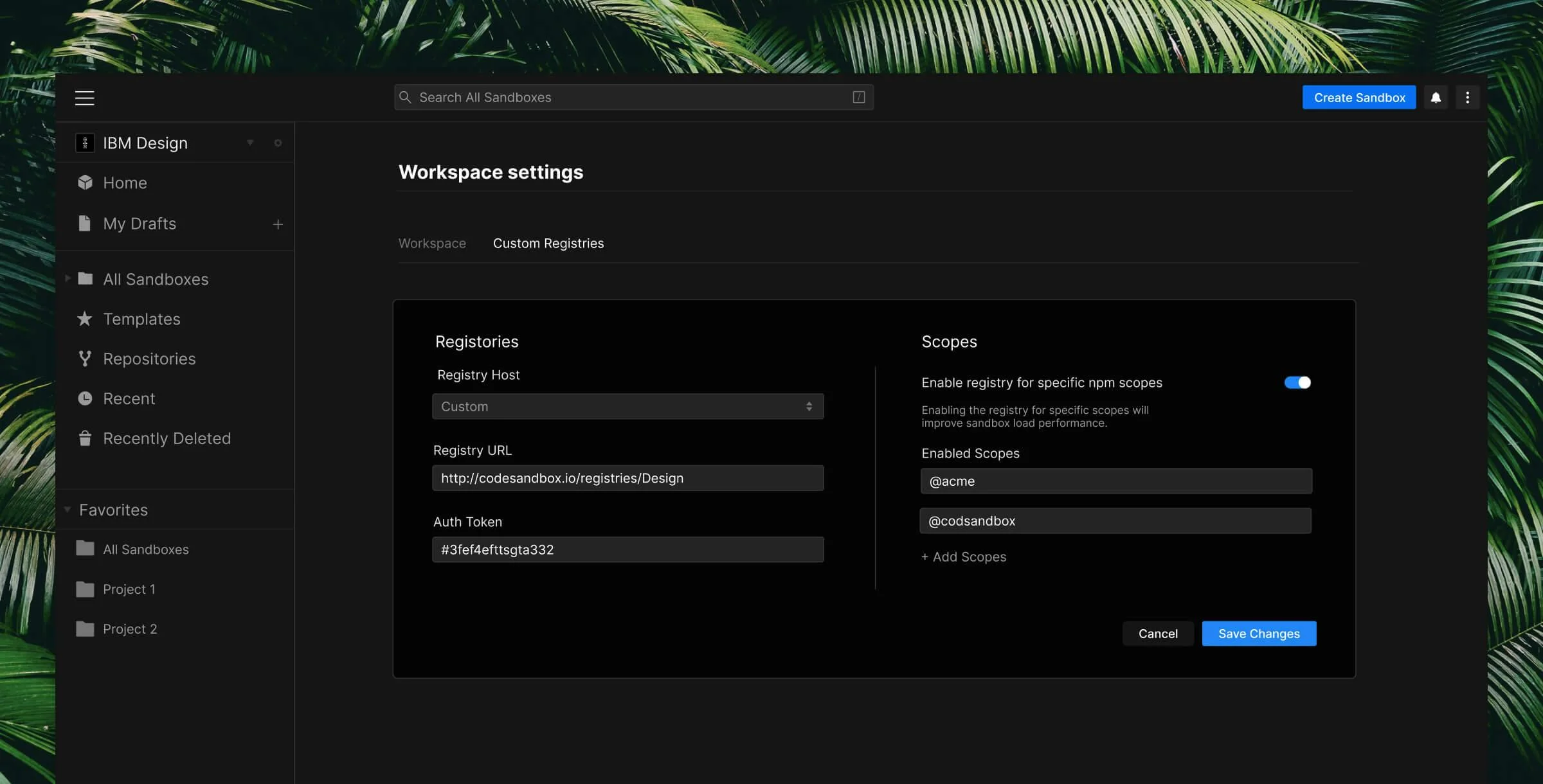 CodeSandbox screenshot 4