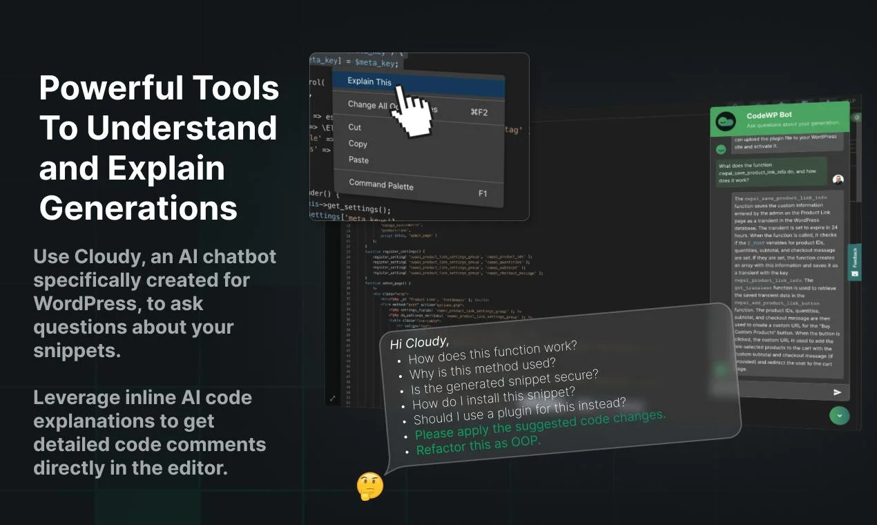 CodeWP AI screenshot 4
