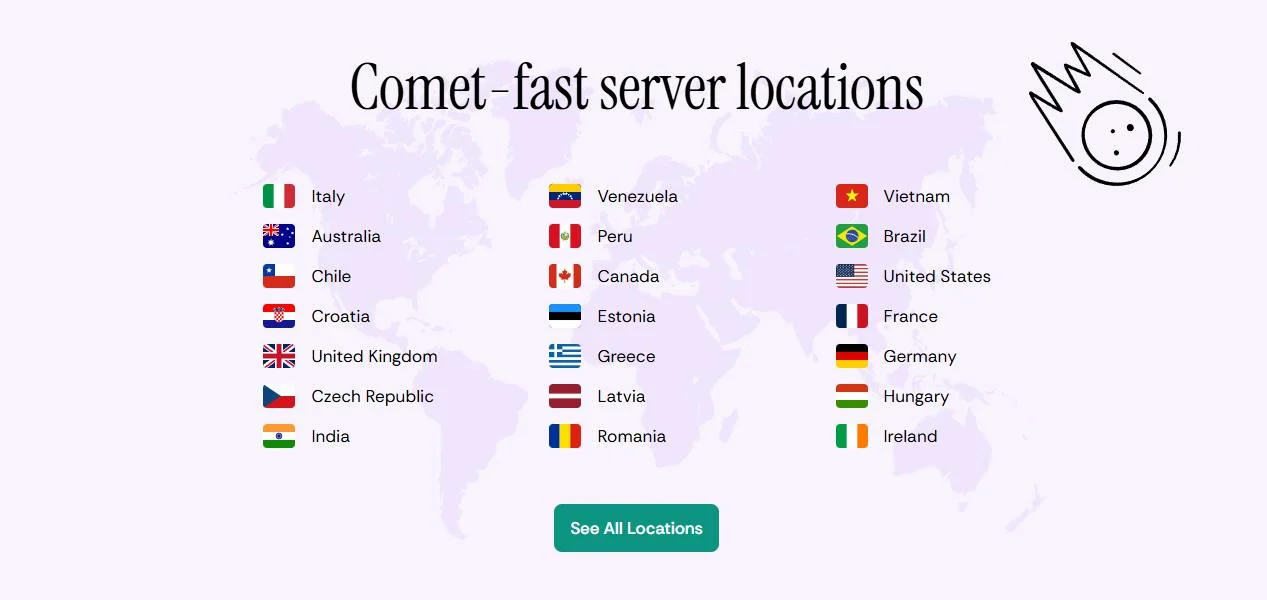 CometVPN screenshot 2