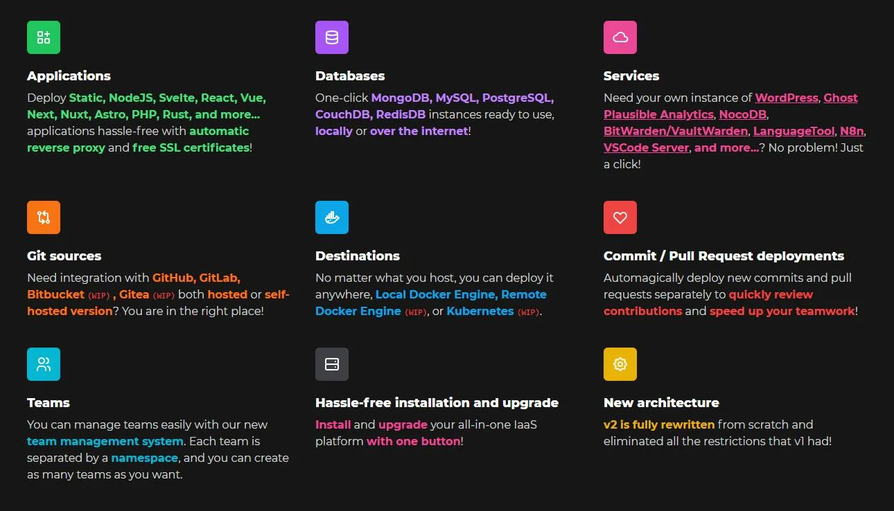 Coolify screenshot 2