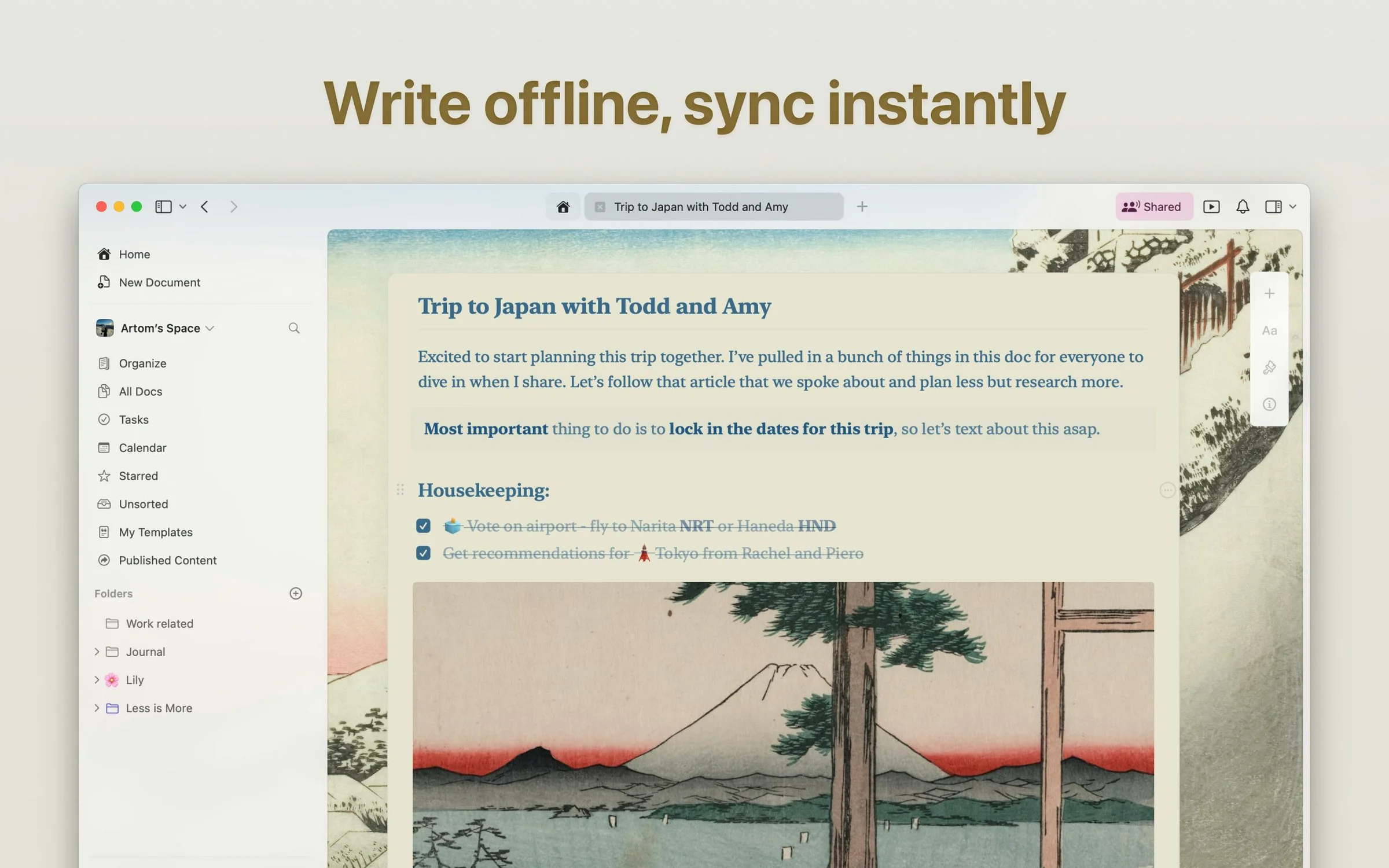 Craft.do screenshot 2