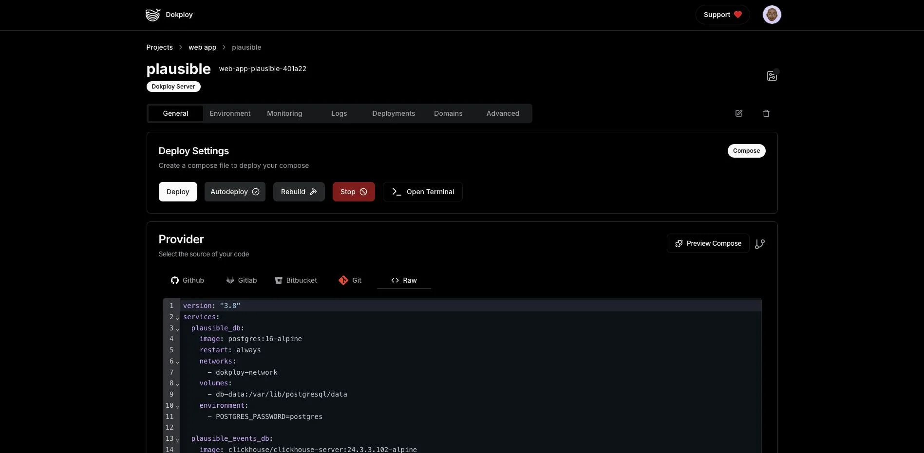 Dokploy screenshot 3