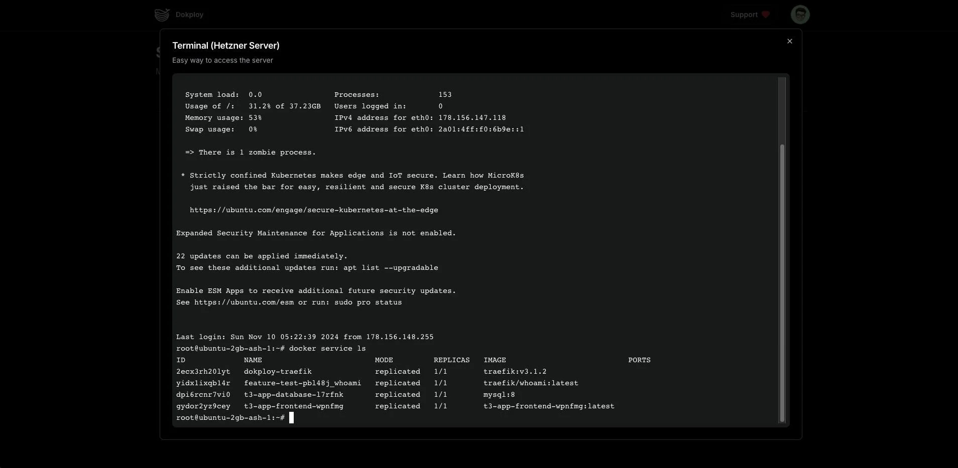 Dokploy screenshot 6