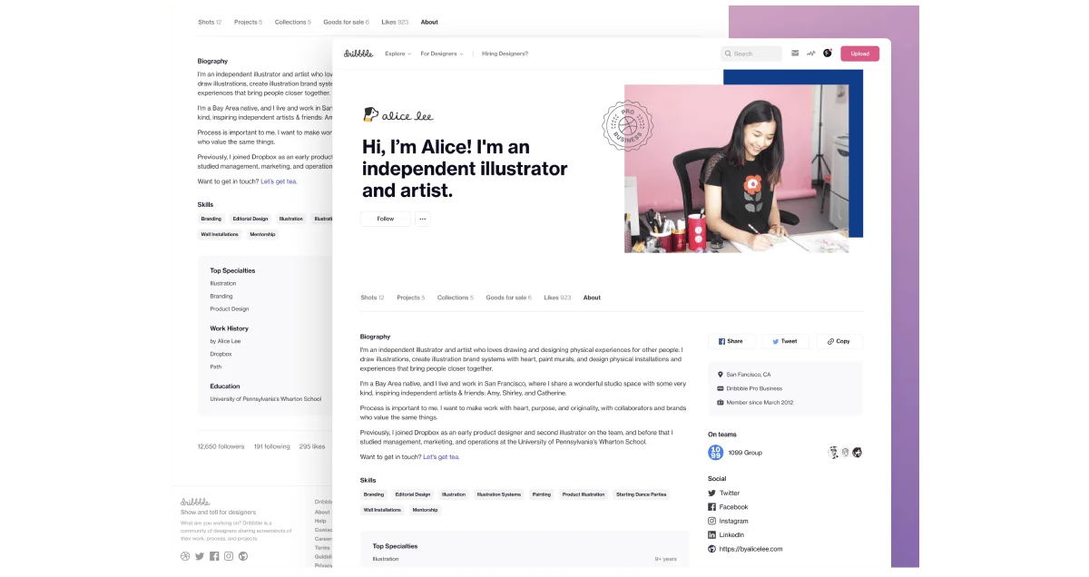 Dribbble screenshot 3