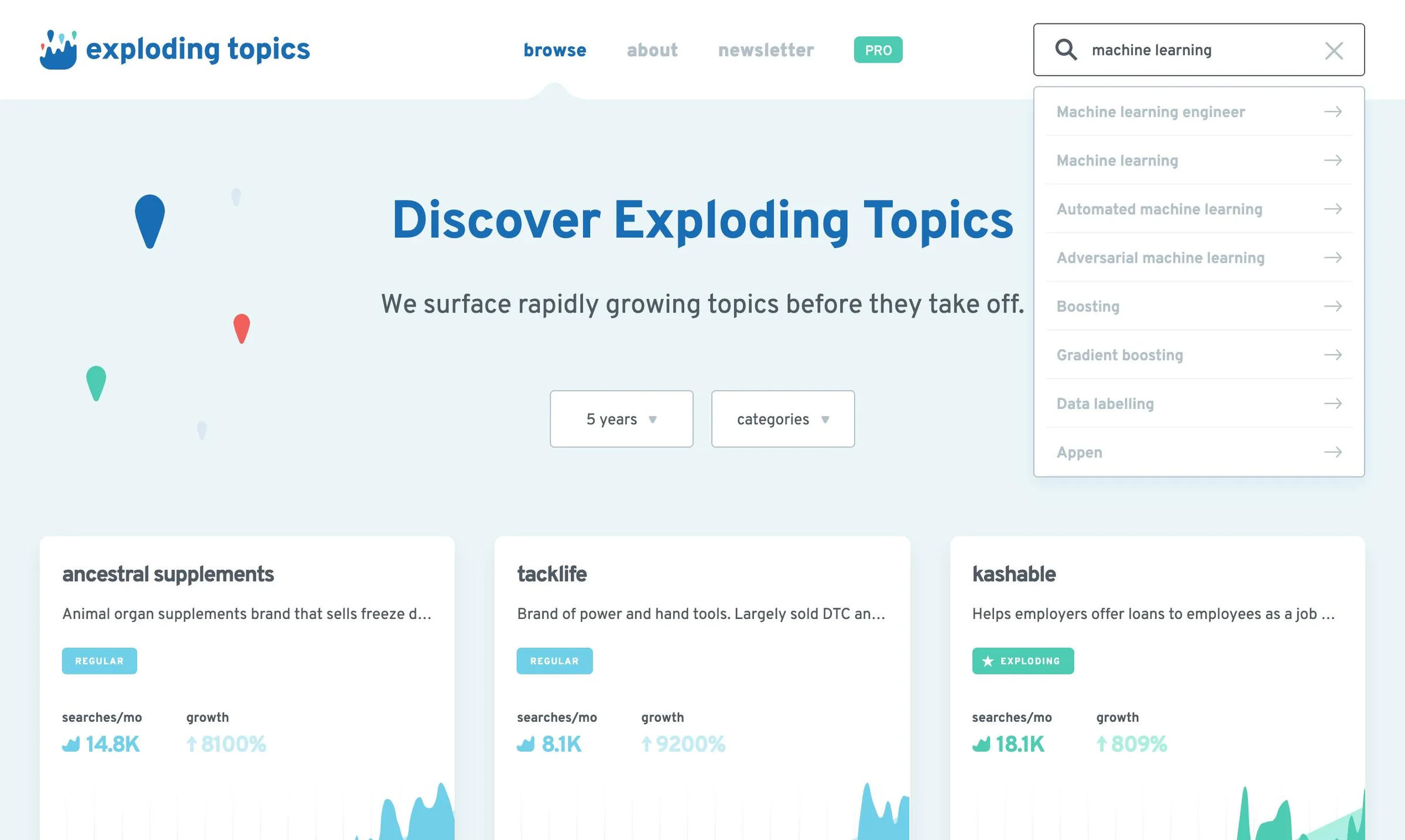 Exploding Topics screenshot 6