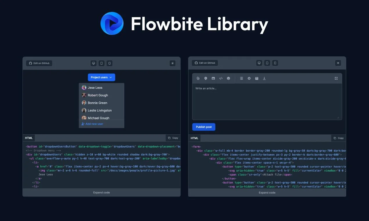 Flowbite screenshot 2