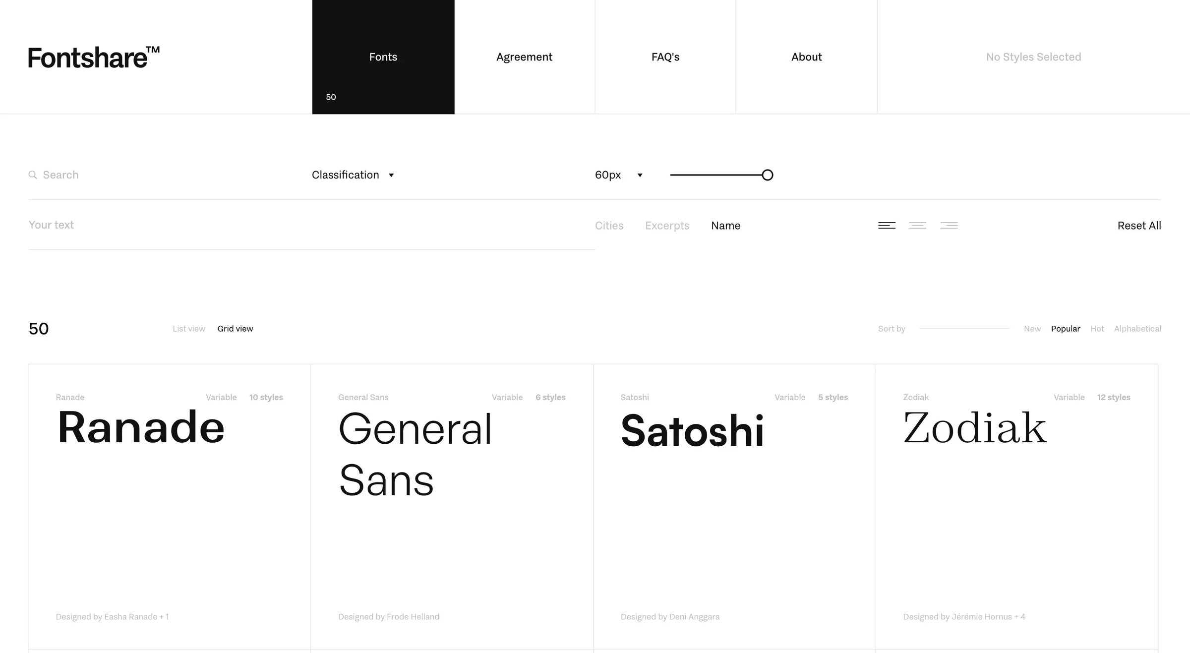 Fontshare screenshot 2