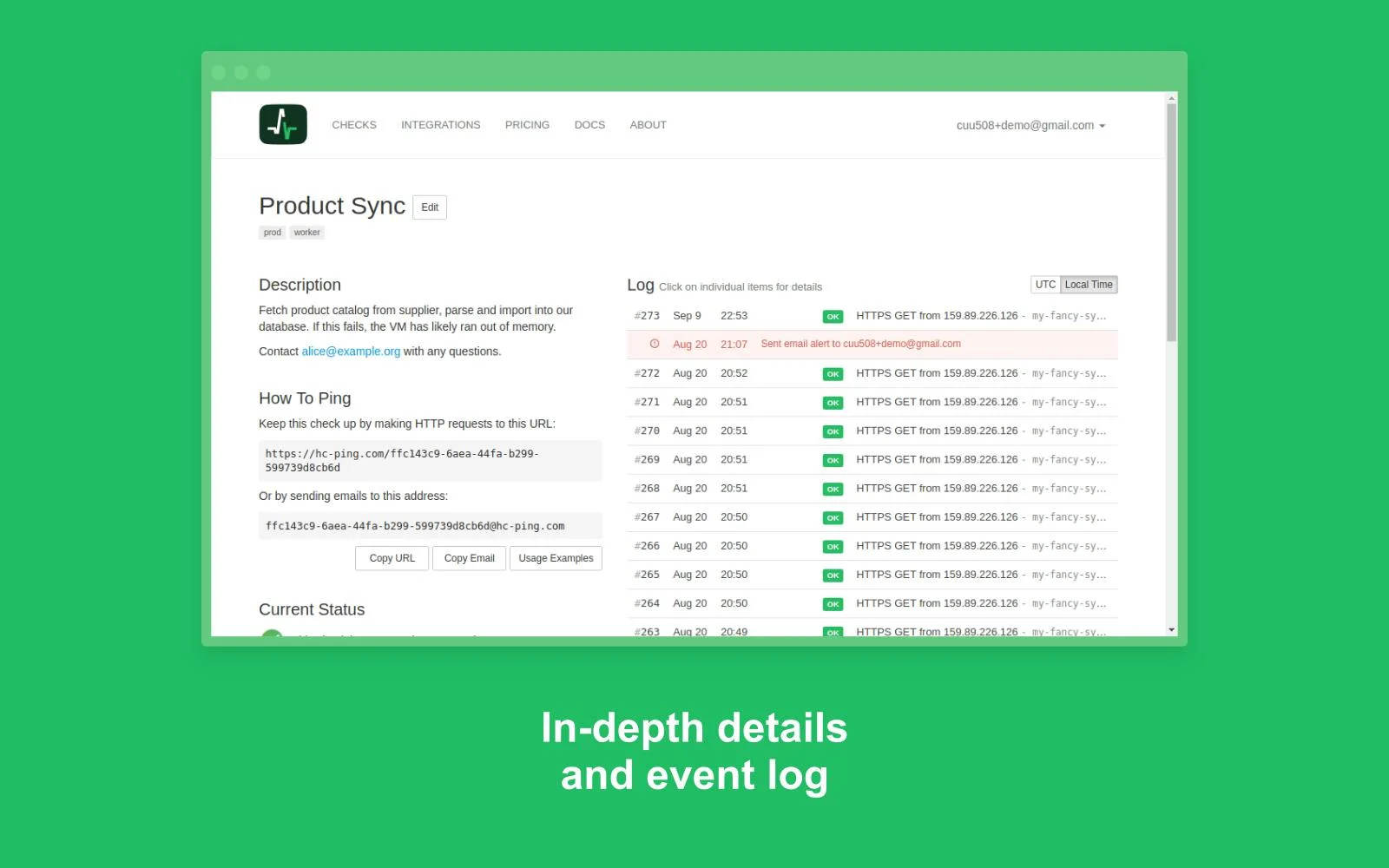 Healthchecks.io screenshot 2