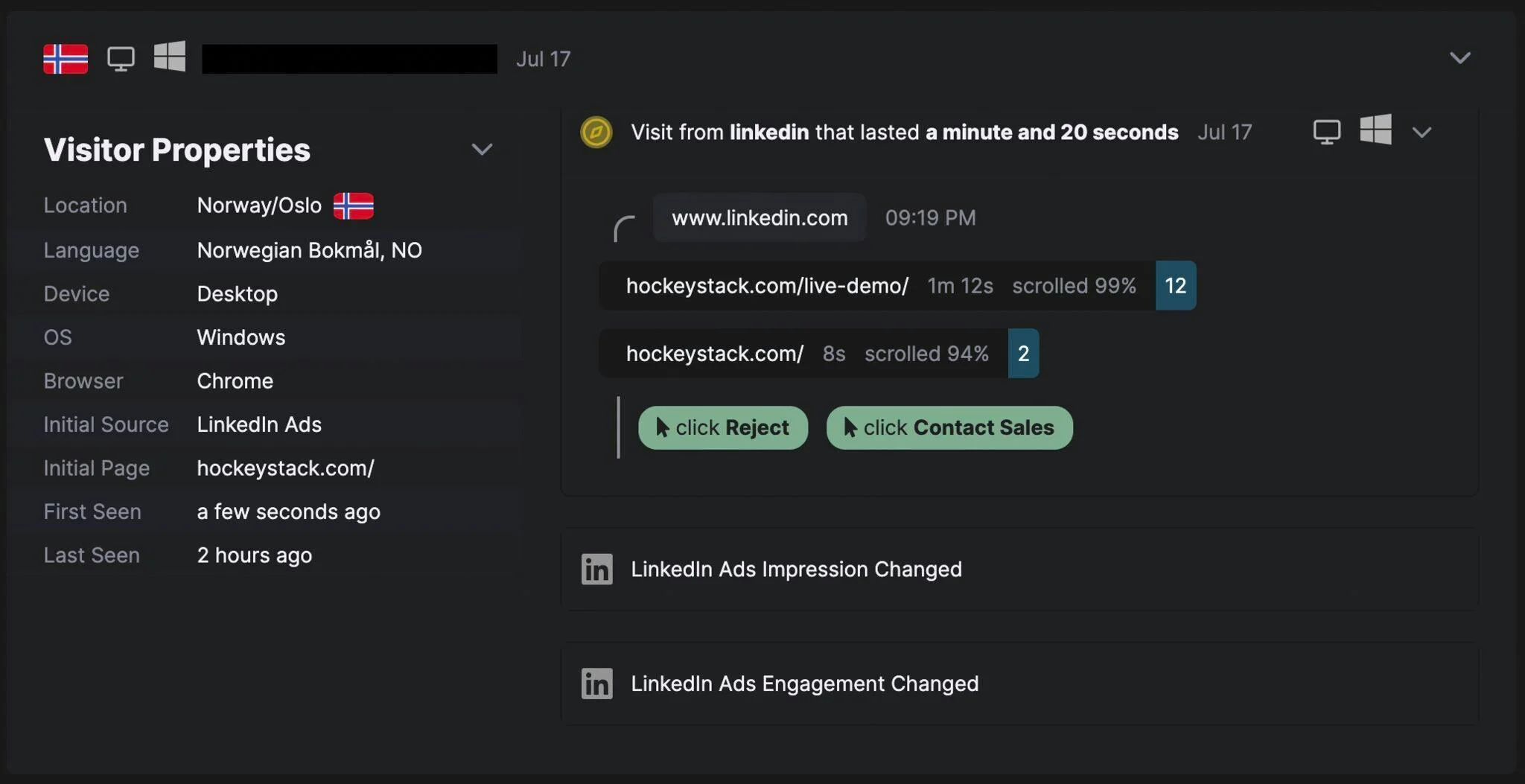 HockeyStack screenshot 2
