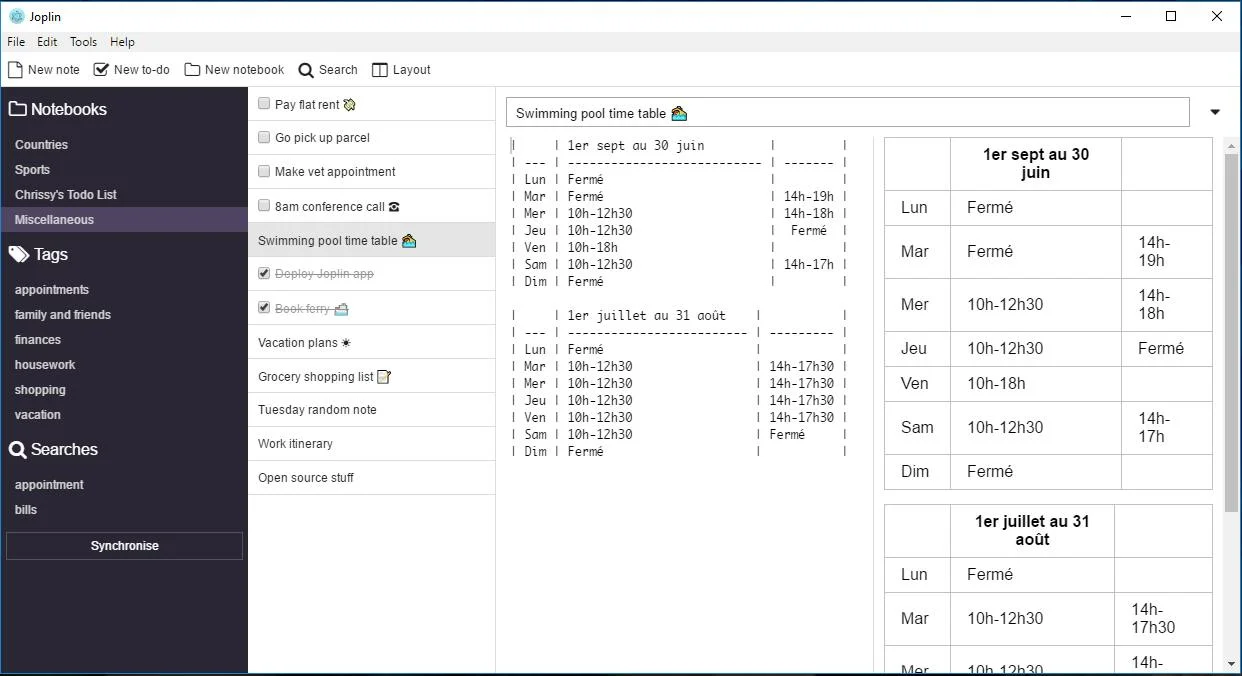 Joplin screenshot 2