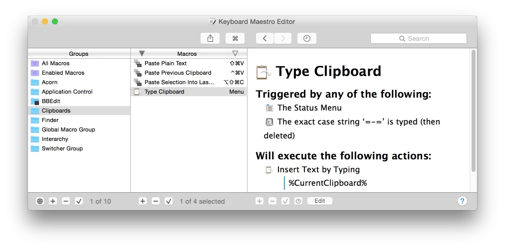 Keyboard Maestro screenshot 10