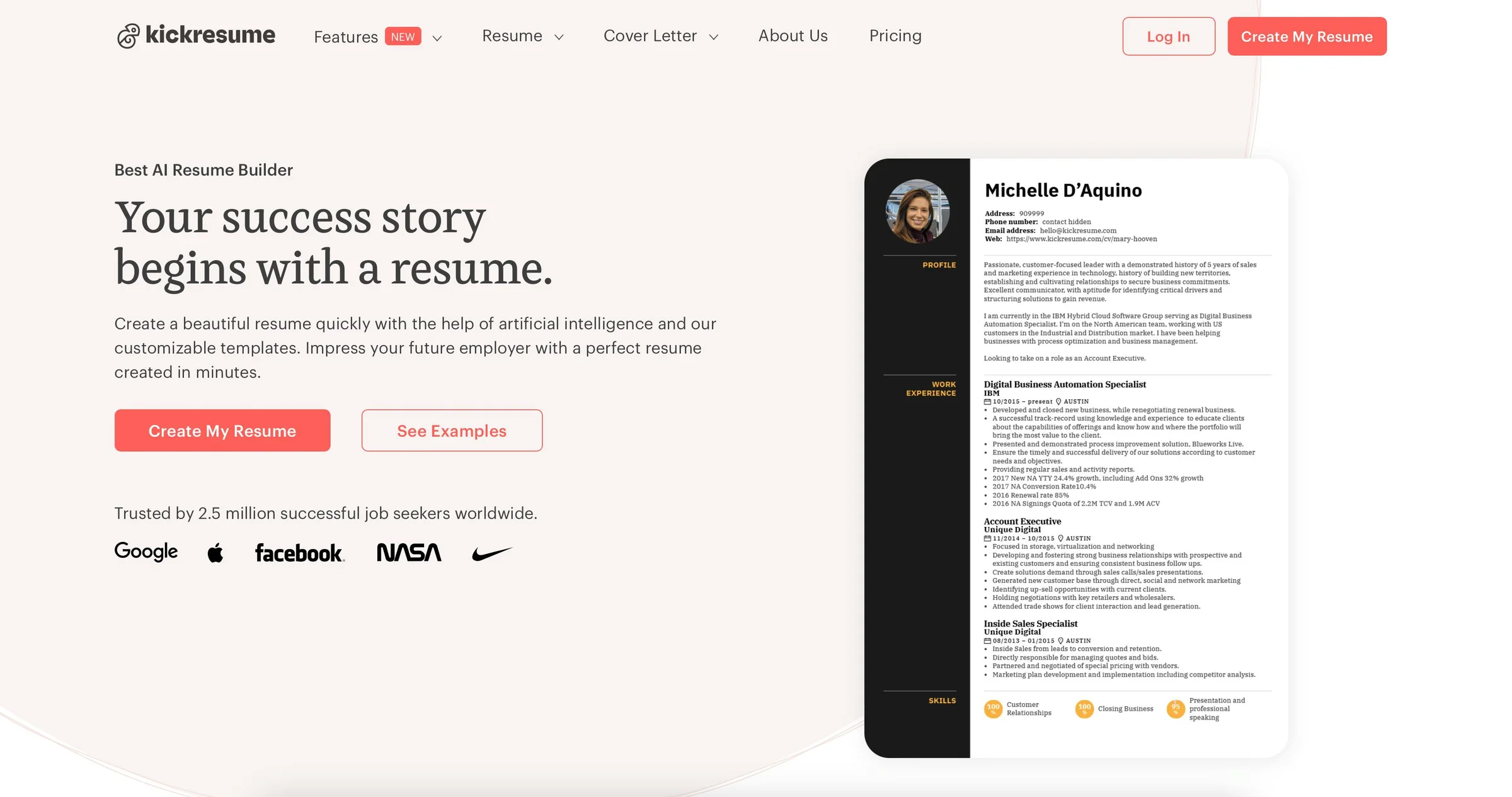 Kickresume screenshot 3