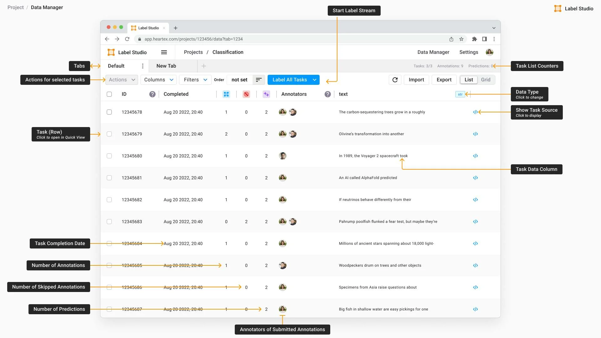Label Studio screenshot 2
