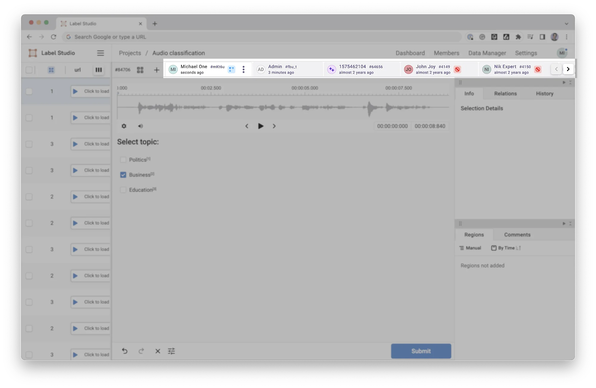 Label Studio screenshot 5
