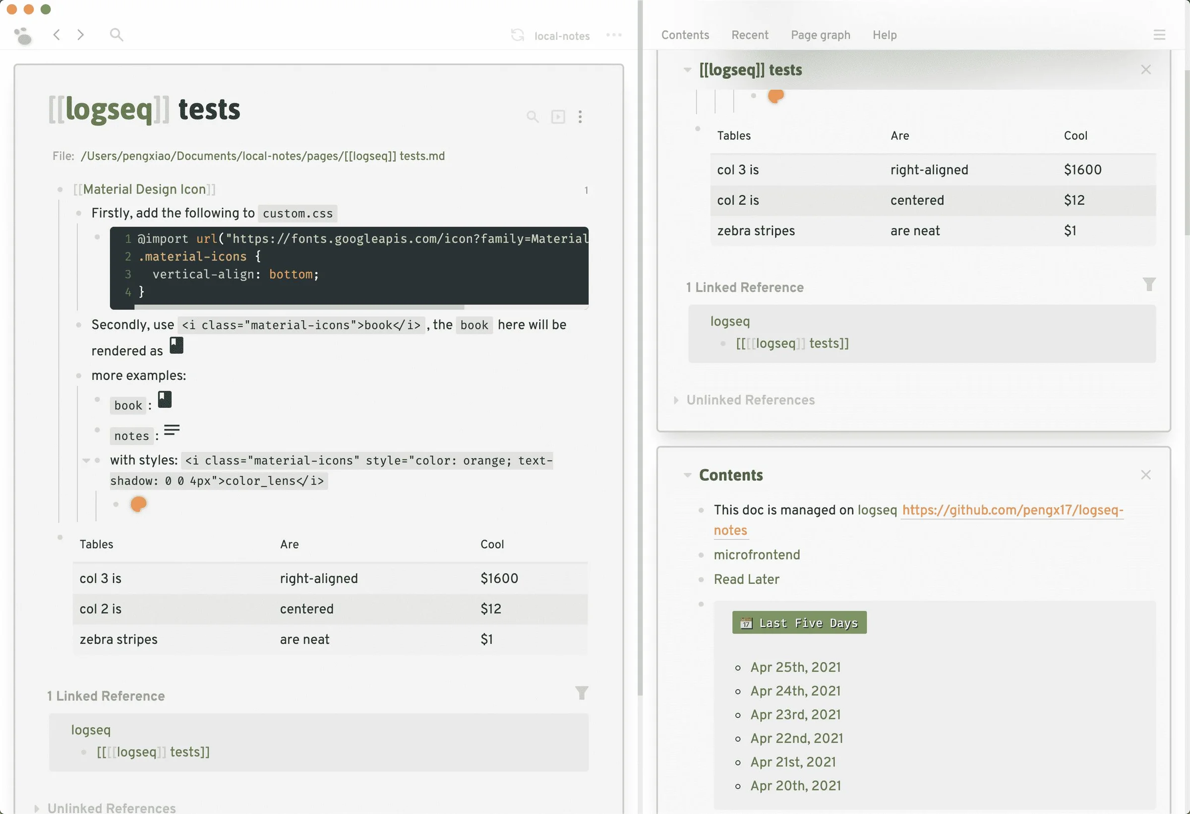 Logseq screenshot 3