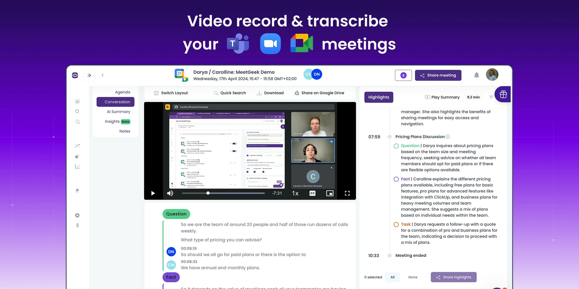 MeetGeek.ai screenshot 3