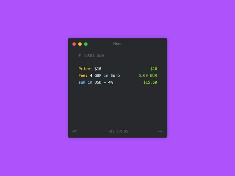 Numi screenshot 2