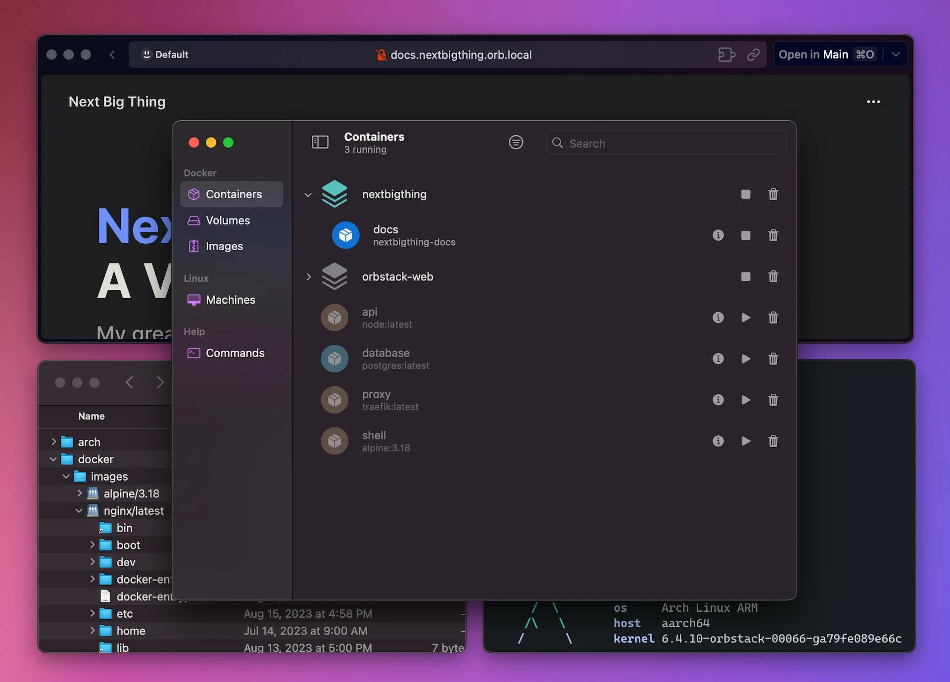OrbStack screenshot 1