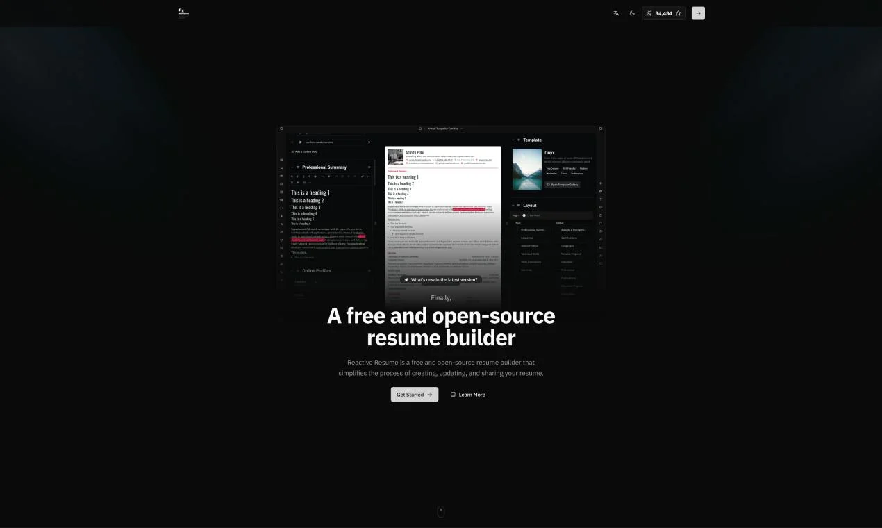Reactive Resume screenshot 2