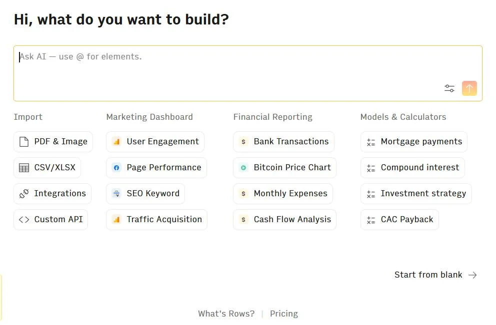 Rows screenshot 2