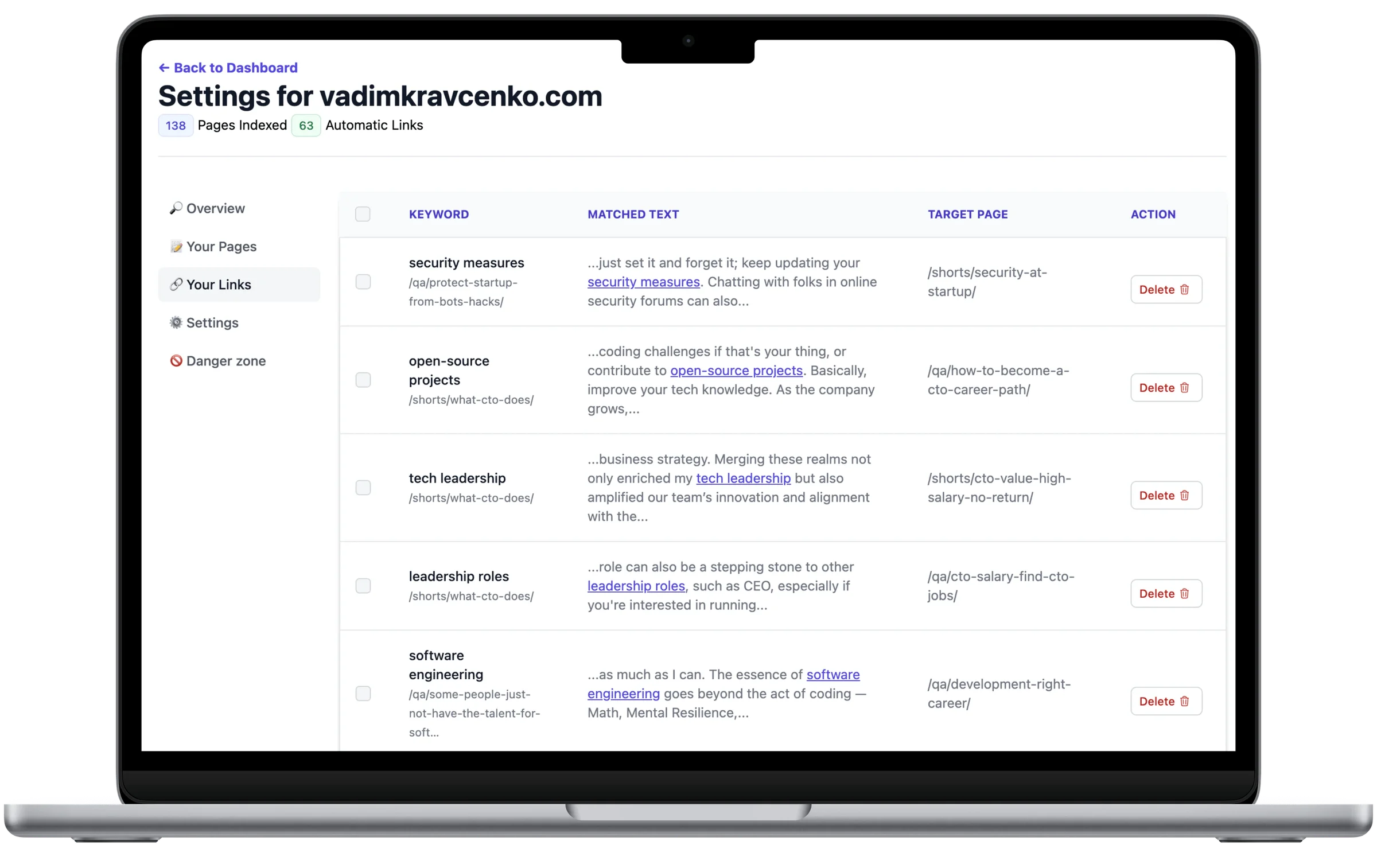 SEOJuice screenshot 2