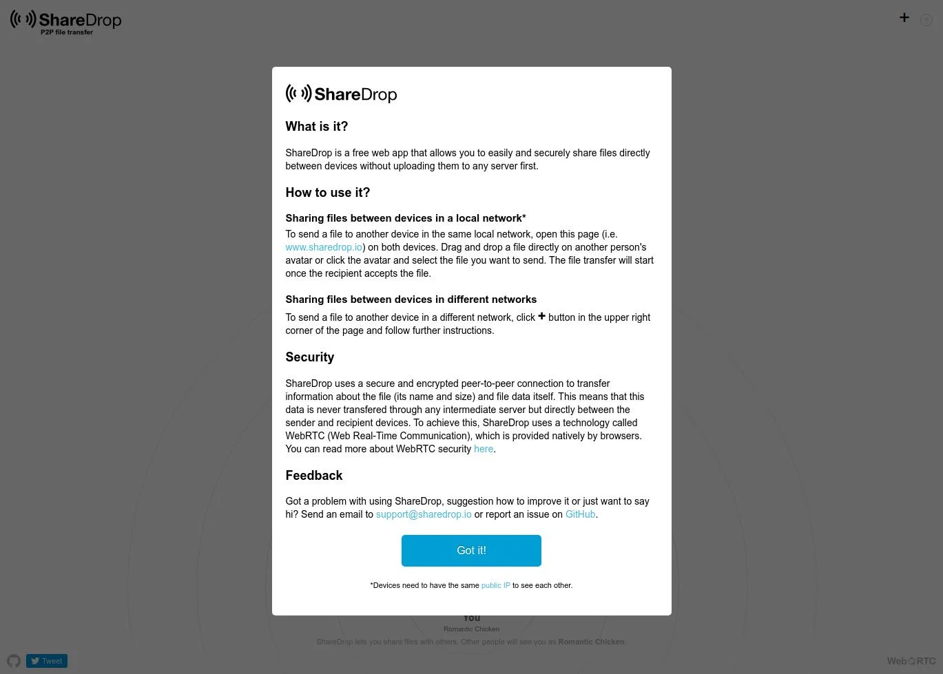 ShareDrop screenshot 2