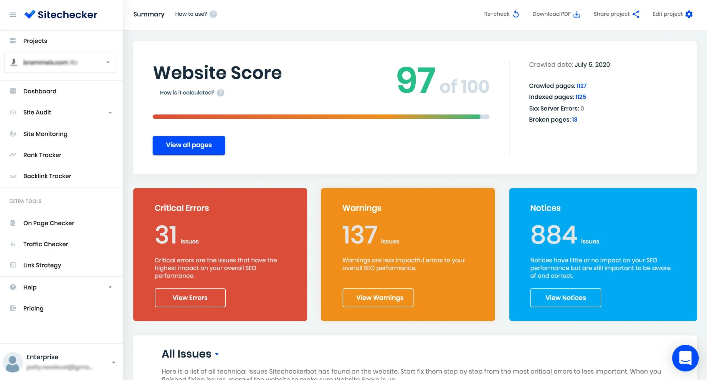 Sitechecker screenshot 2