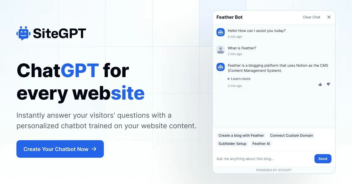 SiteGPT screenshot 1