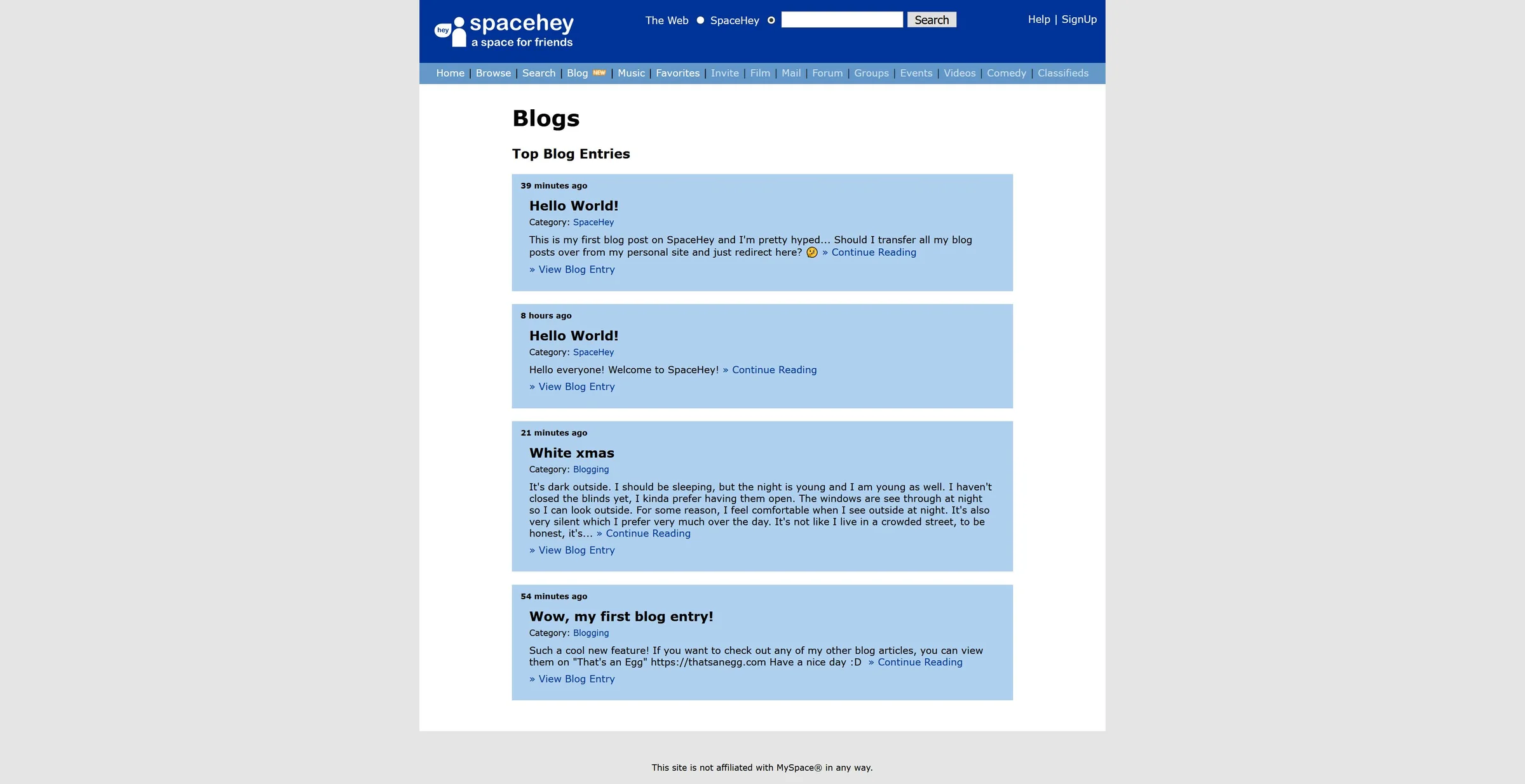 SpaceHey screenshot 3