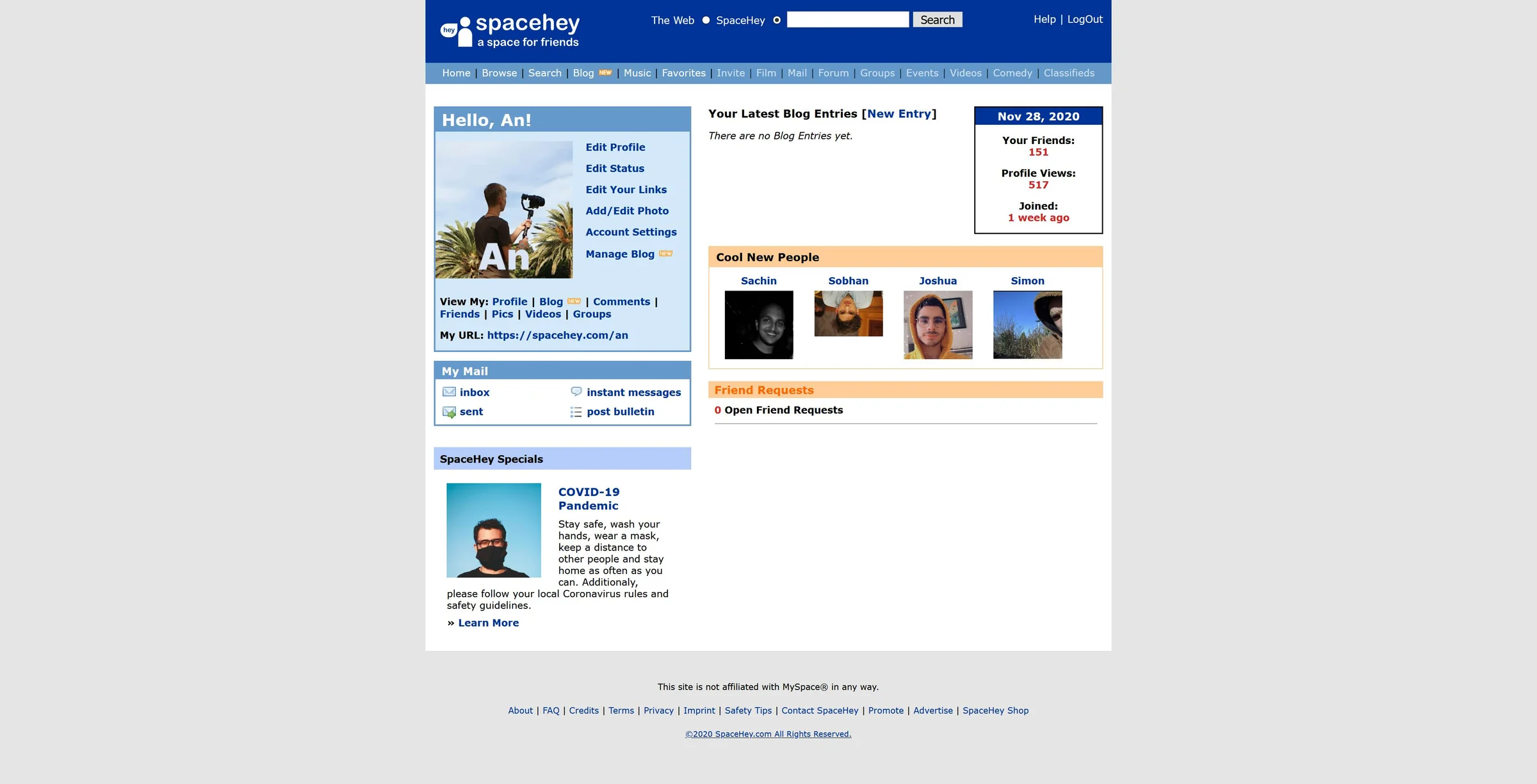SpaceHey screenshot 4