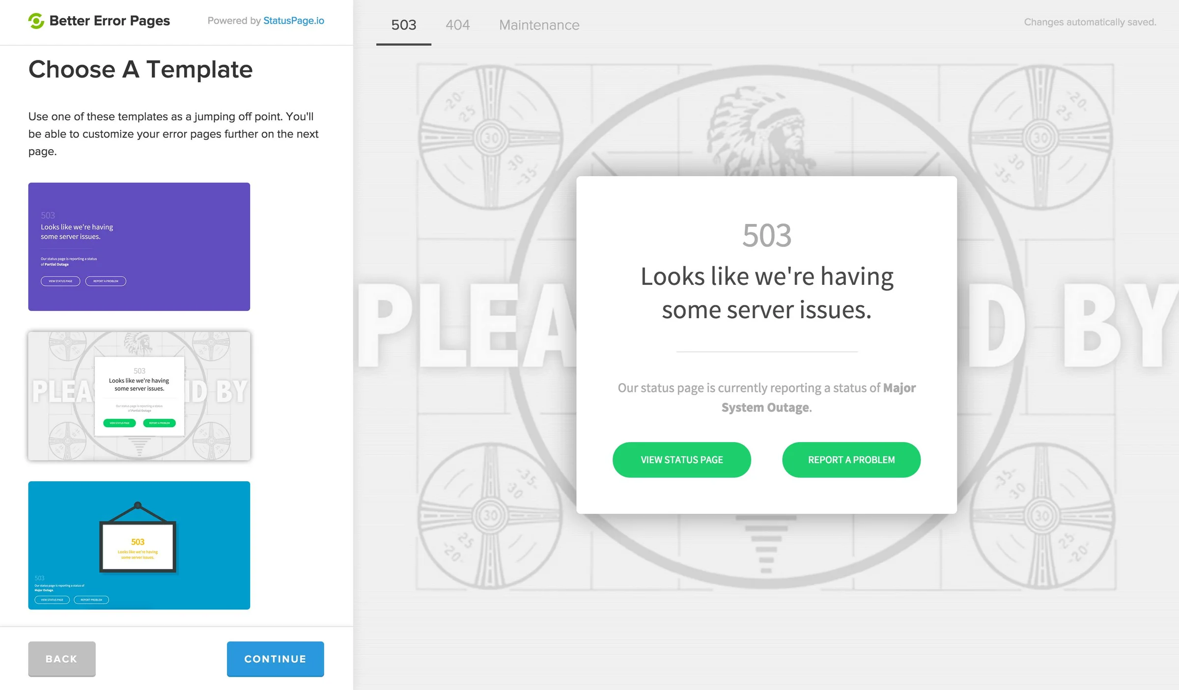 Statuspage screenshot 2