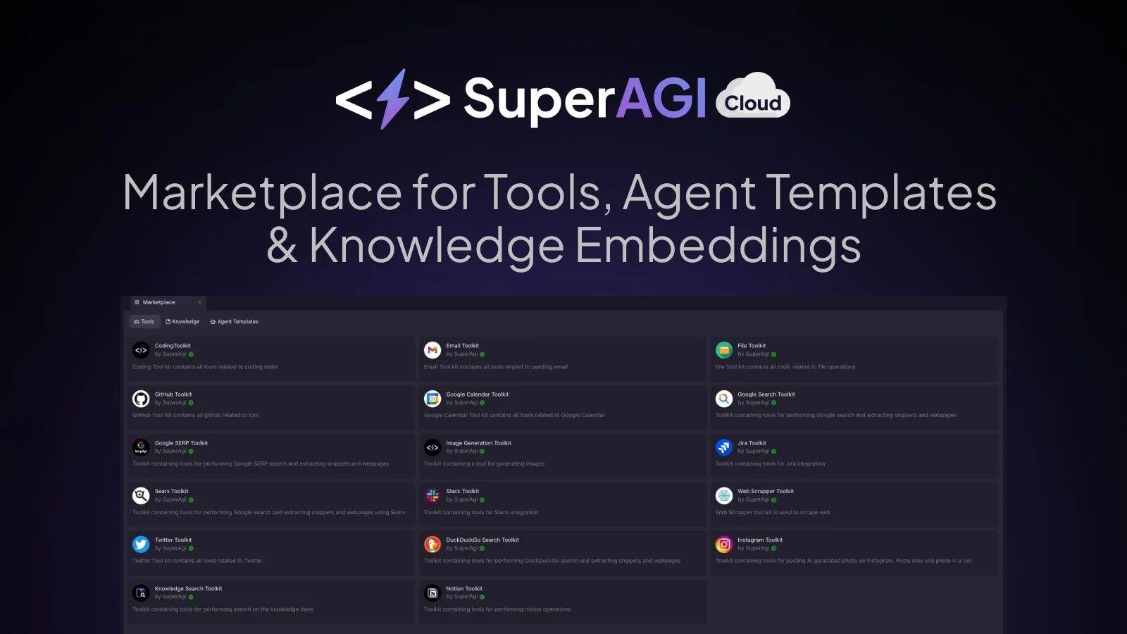 SuperAGI Cloud screenshot 2