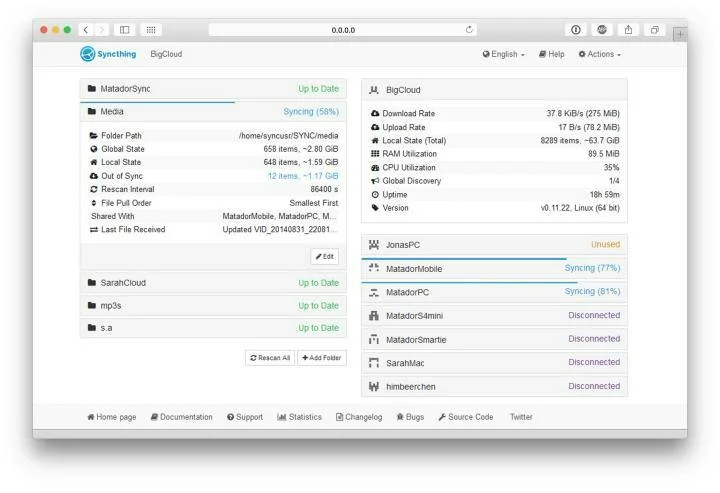 Syncthing screenshot 3