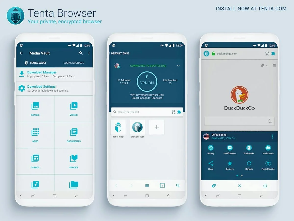 Tenta VPN Browser + Ad Blocker and Downloader screenshot 5