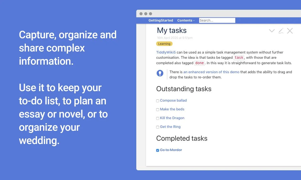 TiddlyWiki screenshot 4
