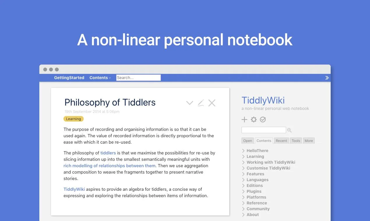TiddlyWiki screenshot 5