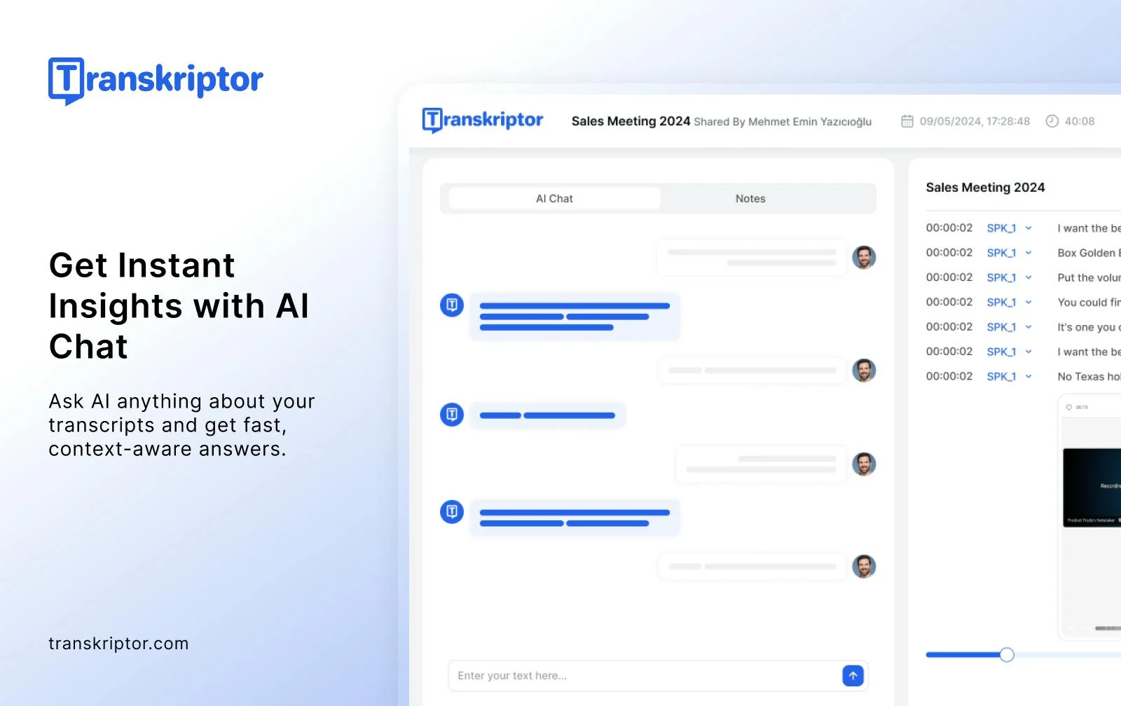 Transkriptor screenshot 2