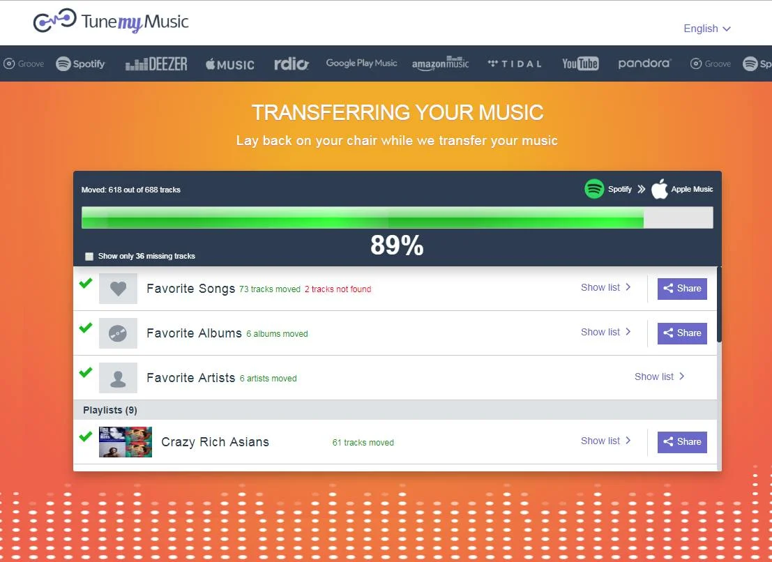 TuneMyMusic screenshot 4