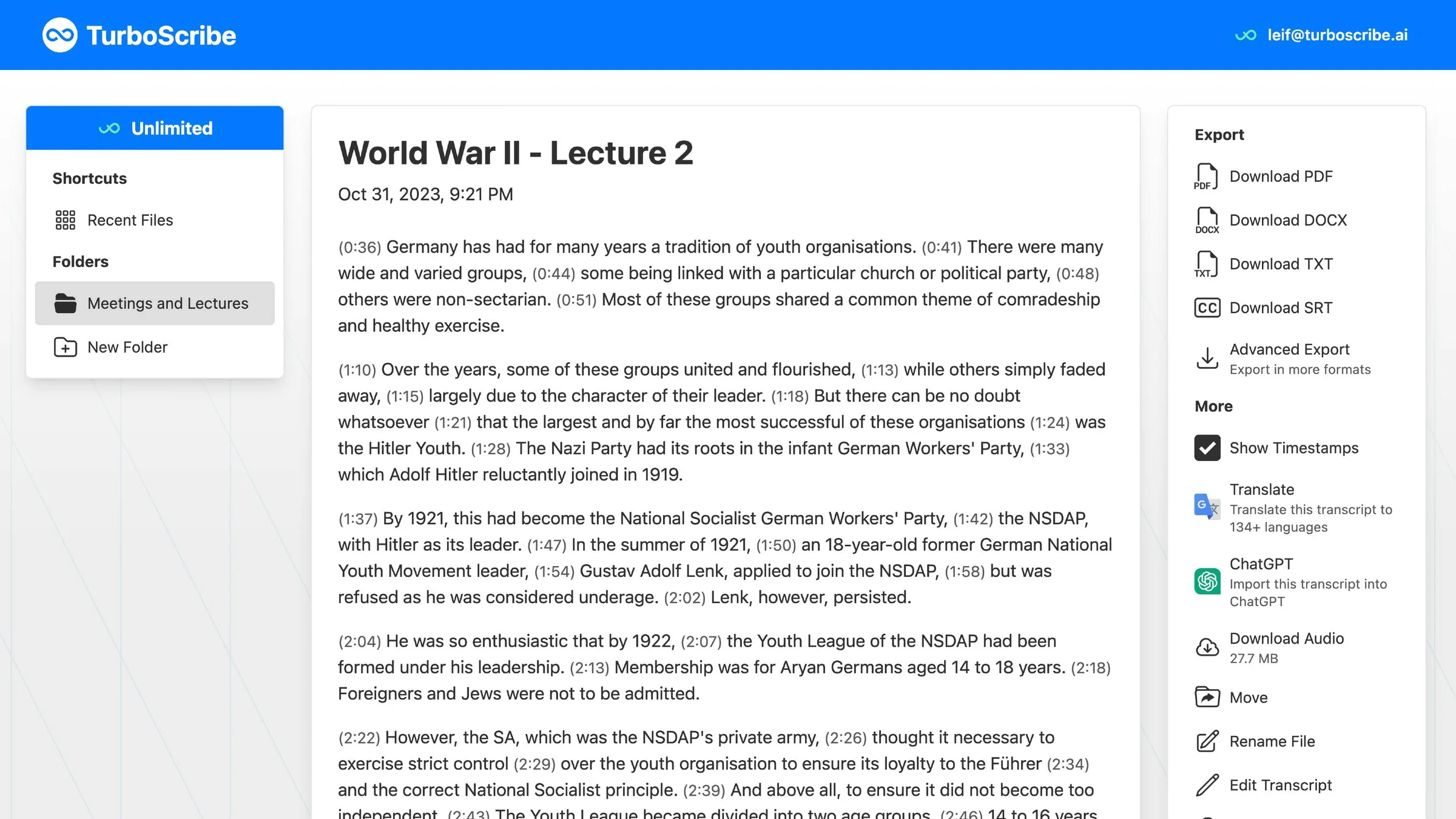 TurboScribe screenshot 6