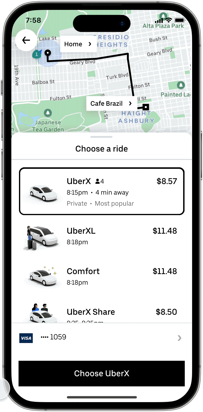 Uber screenshot 3