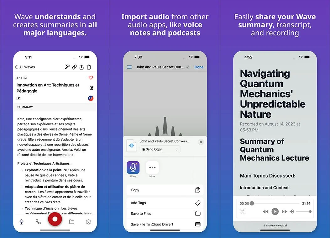 Wave AI Note Taker for iOS and Android screenshot 2