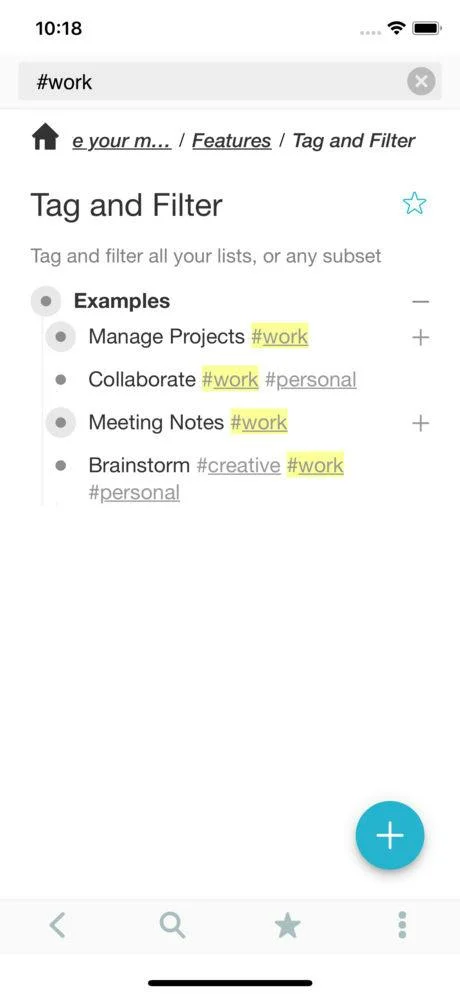 WorkFlowy screenshot 3